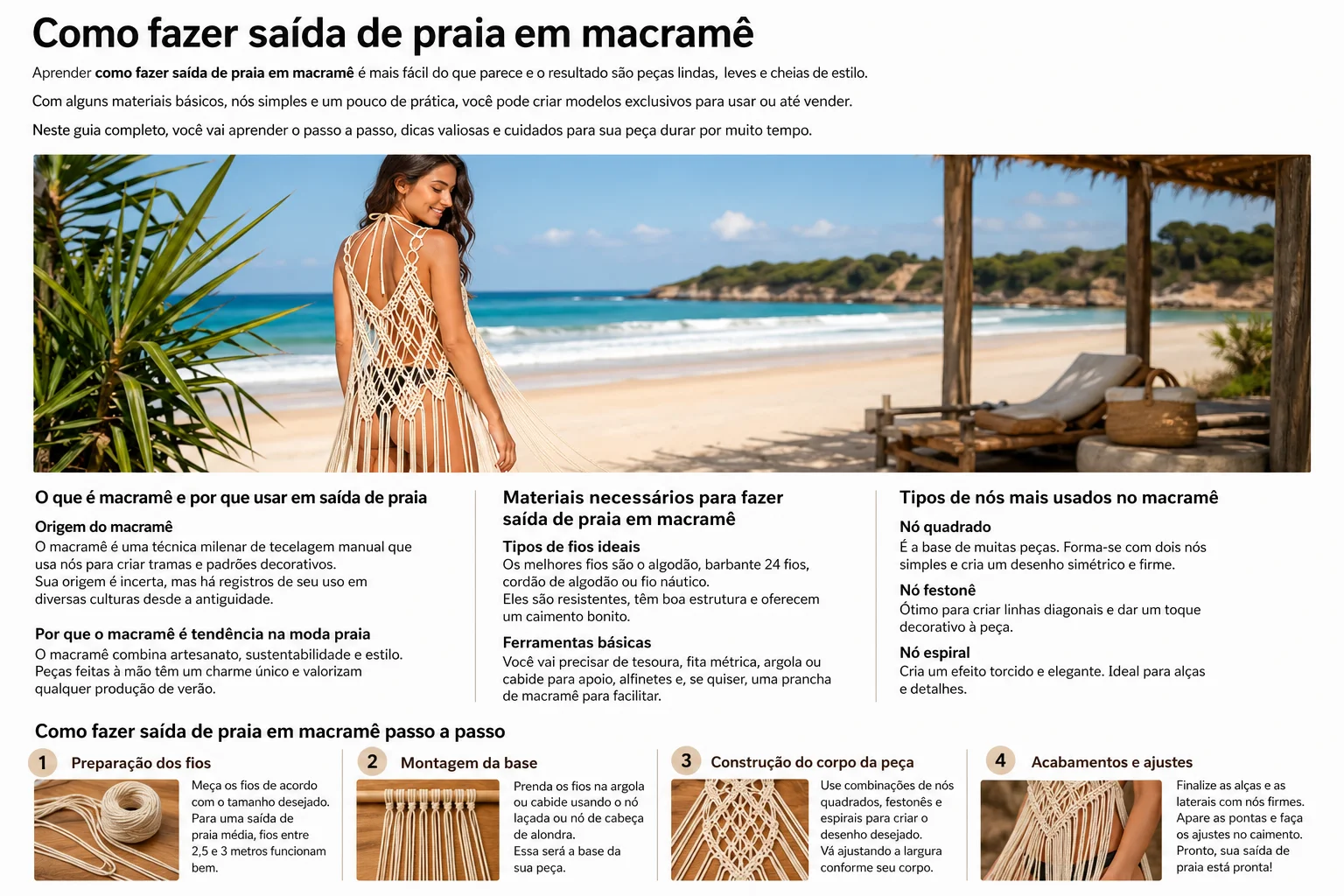 Como fazer saída de praia em macramê